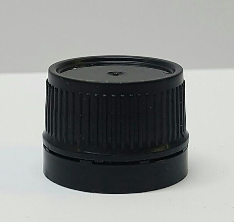 24mm  Black Ribbed Screw Cap TAMPER EVIDENT