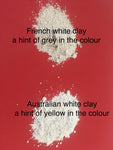Comparison french white and Australian white clay