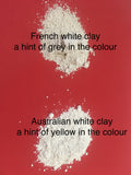 Comparison french white and Australian white clay