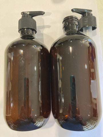 500ml Amber PET bottle CLEAROUT Special with pump