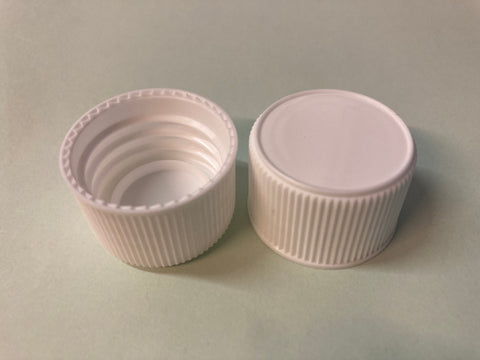 28mm White Ribbed Screw Cap