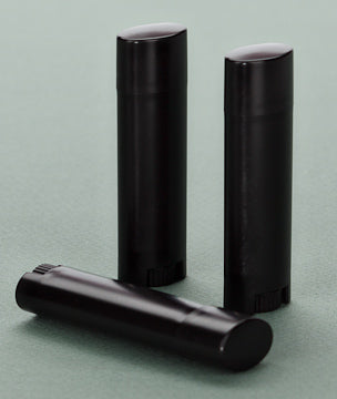 5gm  Oval Lip Balm Tubes - Black with Black Cap