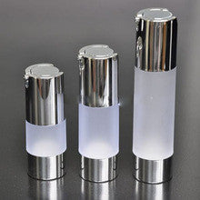 30ml Airless Pump Bottle Frosted acrylic with Silver Cap & Silver Trim
