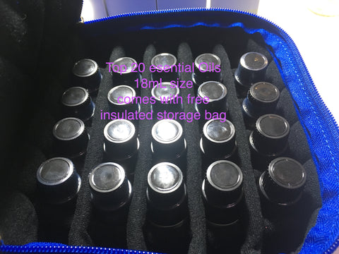 TOP 20 Essential Oils 18mL SIZE with free storage bag