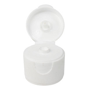 28mm White Ribbed Flip Top Cap